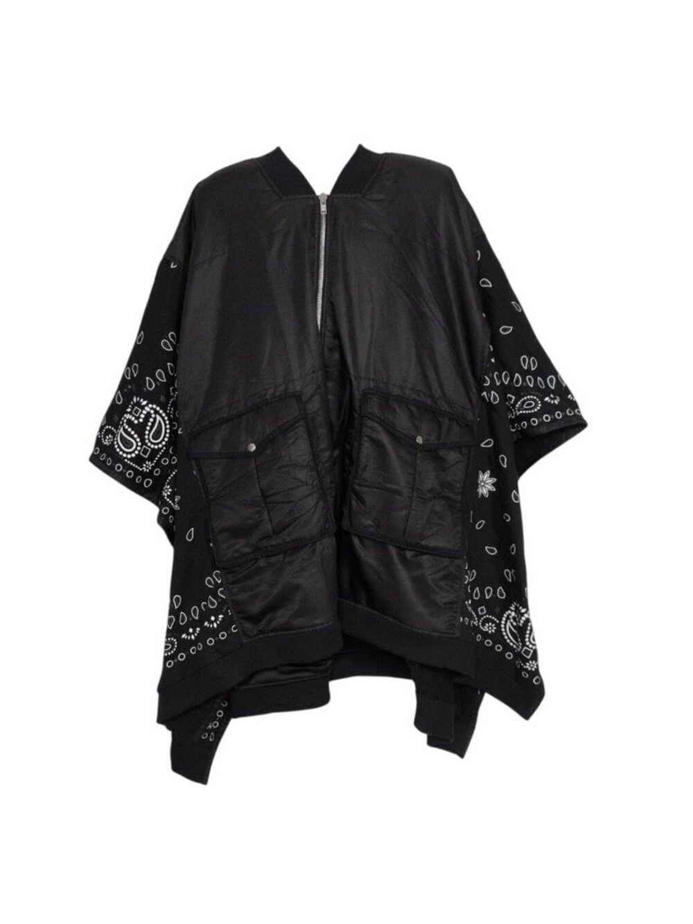 Jonny Cota Bandana Mountain Poncho Adult One Size Black Kimono Full Zip NEW